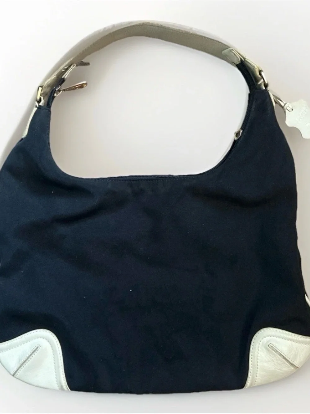 Puma Navy and Cream Hobo Shoulder Bag